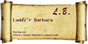 Ladár Barbara névjegykártya