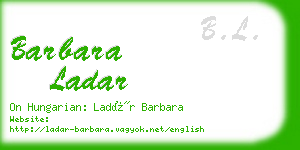 barbara ladar business card